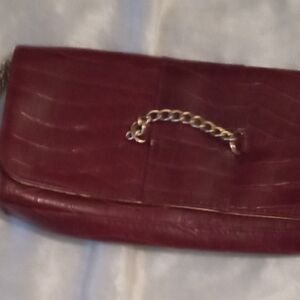 Vintage Avon Chic Maroon Chain Clutch